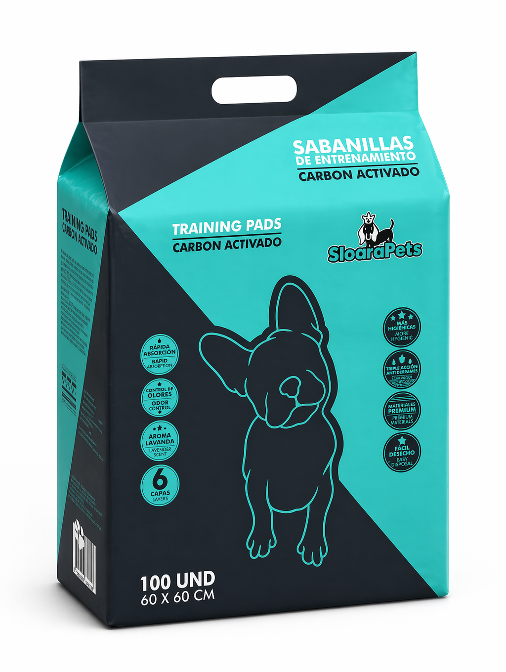 Sabanillas CarboPro carbon activado para
perros control de olores 60x60cm 