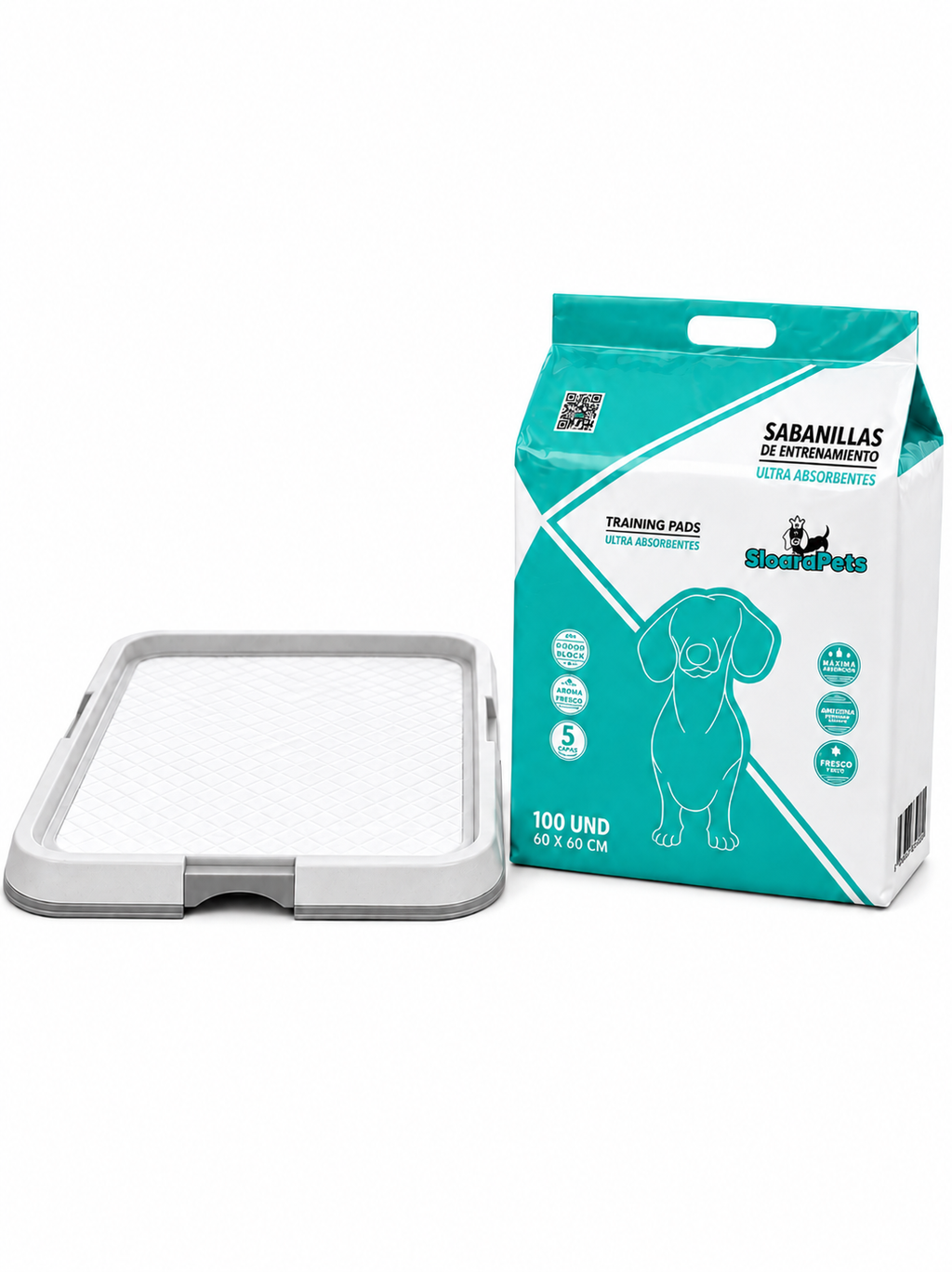 Kit PadClean bandeja El Hack mas pack 100
sabanillas Ultra Absorbentes Sloarapets 