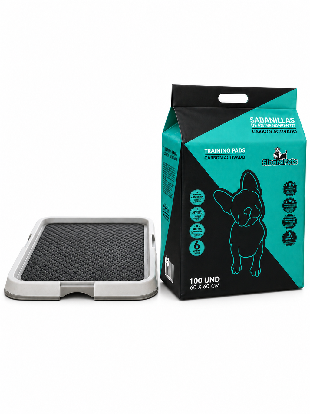 producto oscuro
Sabanillas CarboPro carbon activado para
perros control de olores 60x60cm 
