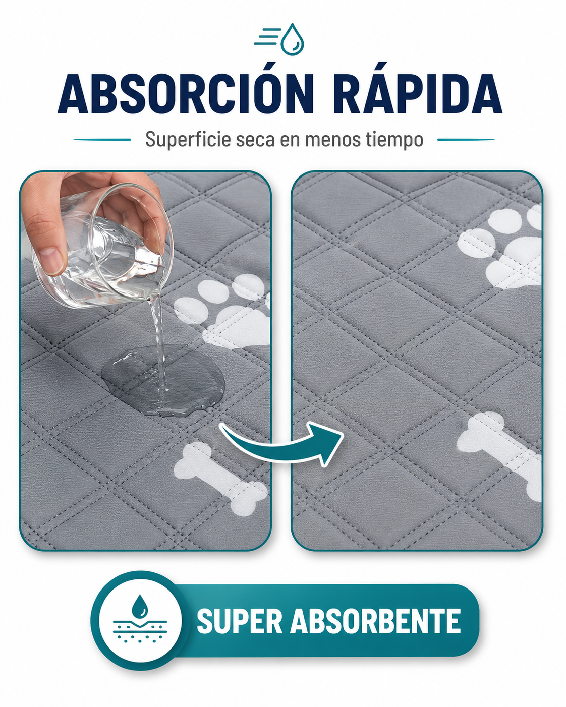 EcoPad 60 — Pack 2 und | Sabanilla lavable reutilizable 60x60cm — Sloarapets